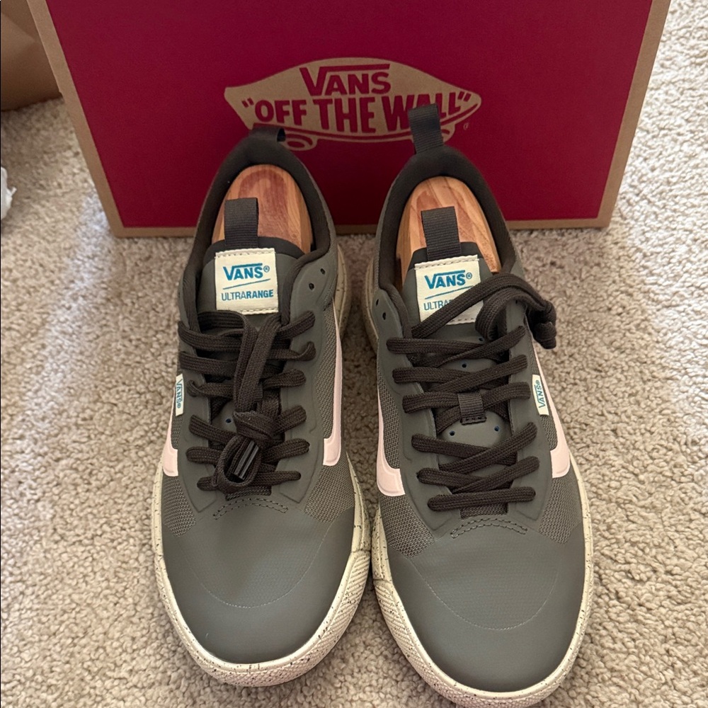 Vans UltraRange Men’s Sneakers — Olive with Light Pink Accent